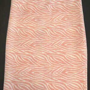 BCBG Soft Pink and White Tigress Striped Knit Sweater Skirt